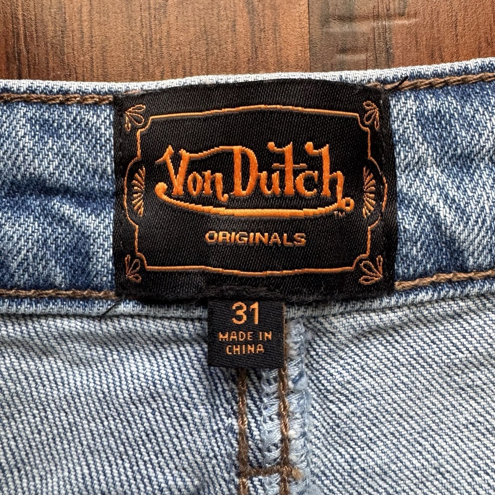 Von Dutch Super Wide Leg Jeans Y2K Baggy Women’s 31 -Fits 36” Waist Embroidered - Picture 8 of 16
